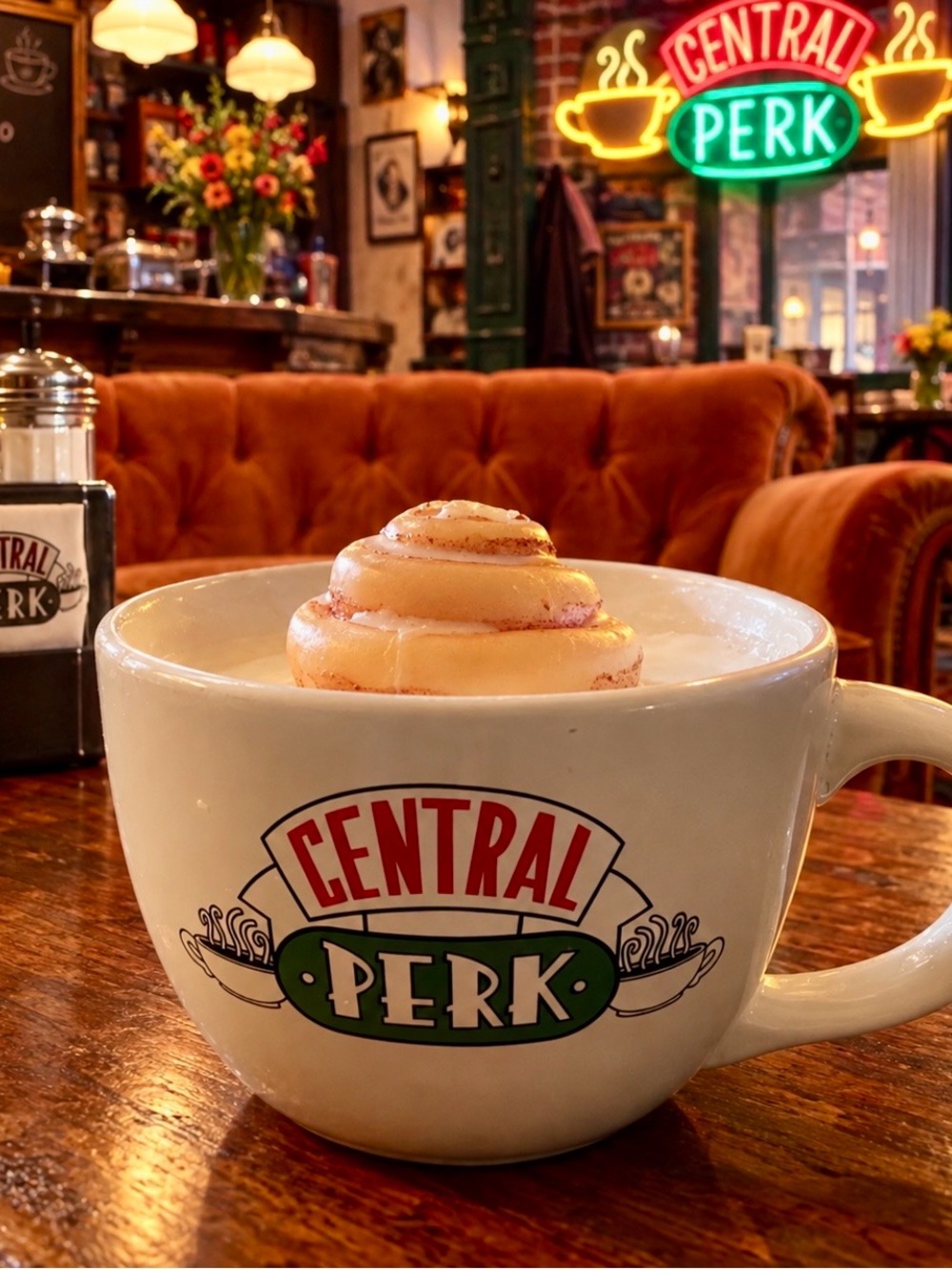 Giant Central Perk “Friends Mug w/ vanilla and cinnamon roll scent Soy candle